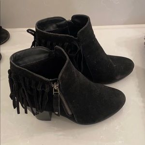 Booties with ankle fringe
